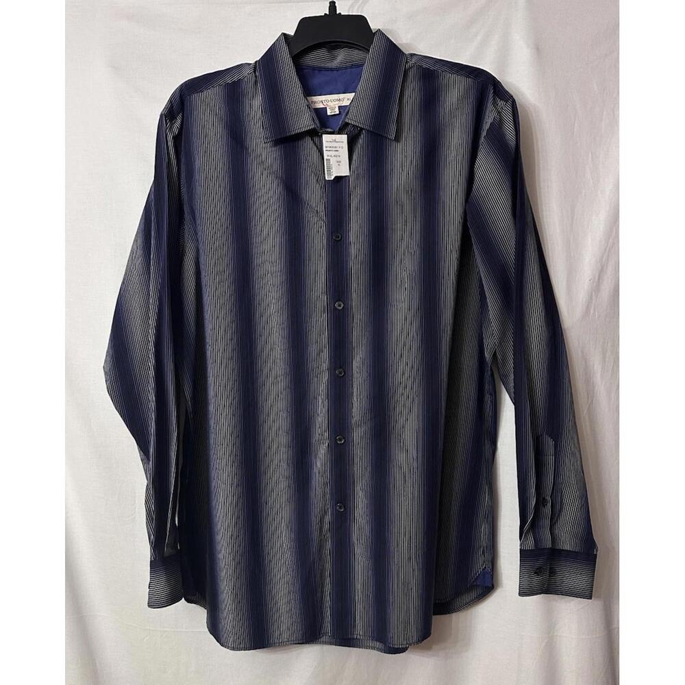 NWT Pronto Uomo Mens Long Sleeve Button Casual Cotton Knit Shirt Size XL - Picture 1 of 14